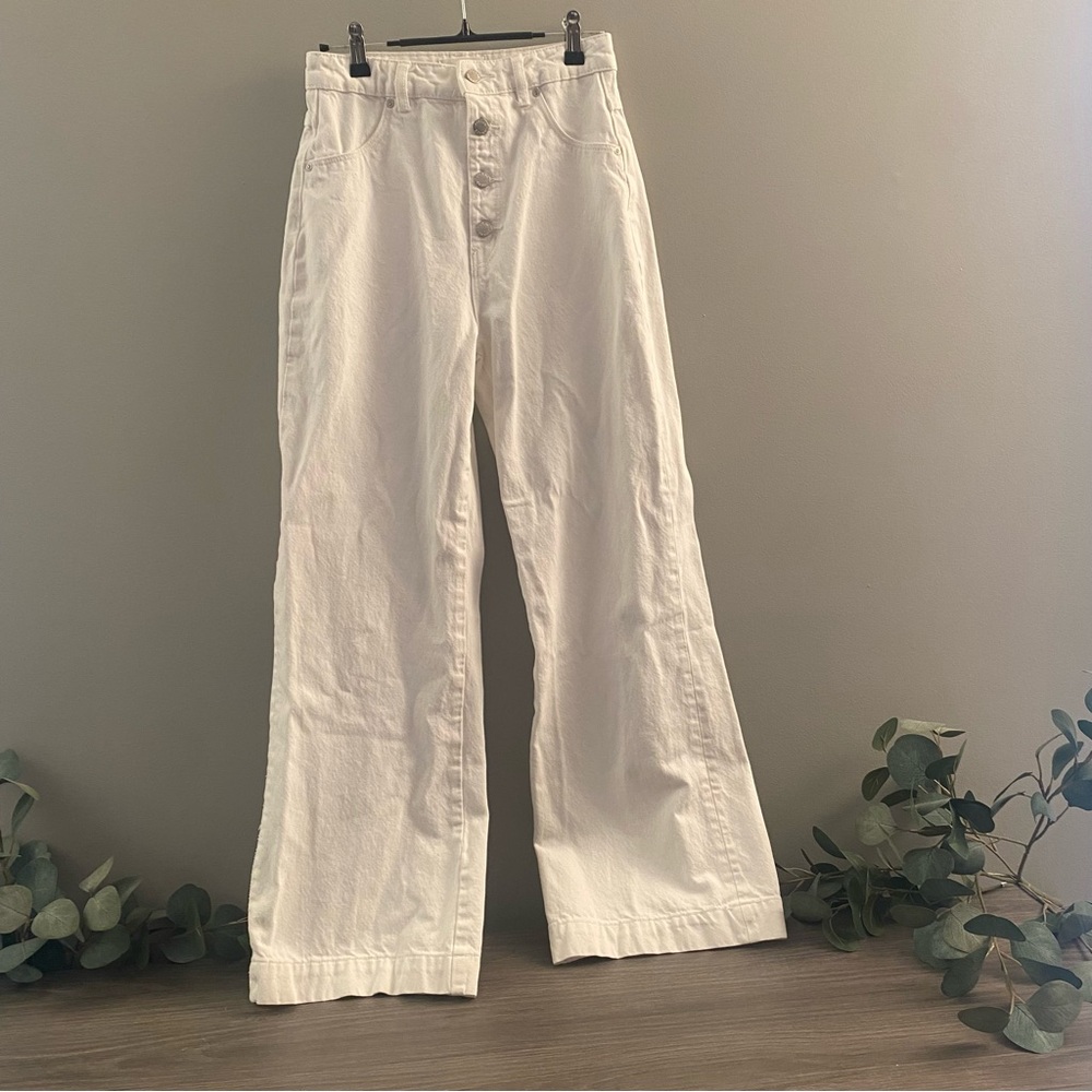 Old Mate White High Rise Wide-Leg Jeans ROLLA - Picture 2 of 8